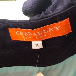 CK Bradley navy blue silk wrap dress